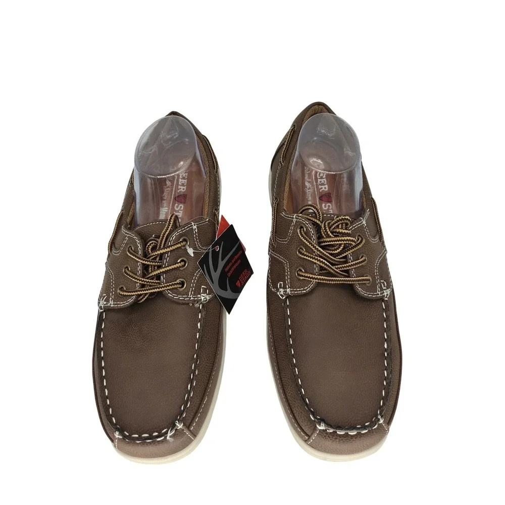 NWT Deer Stags Mitch Mens Brown Boat Shoes Memory Foam Loafers 8.5M Nautical